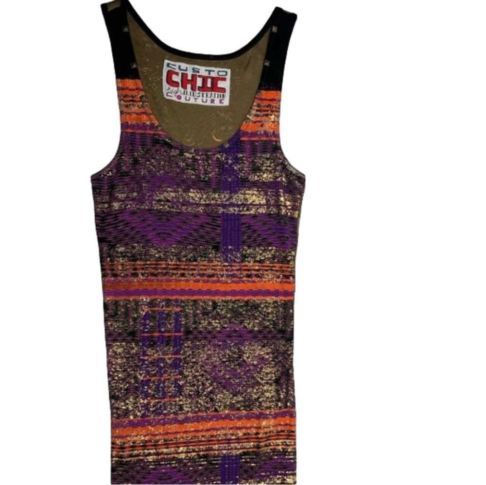 Custo Chic - Custo Barcelona Metallic Tank Dress size 2